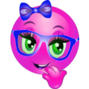 download Girl Wearing Pink Glasses Smiley Emoticon clipart image with 270 hue color