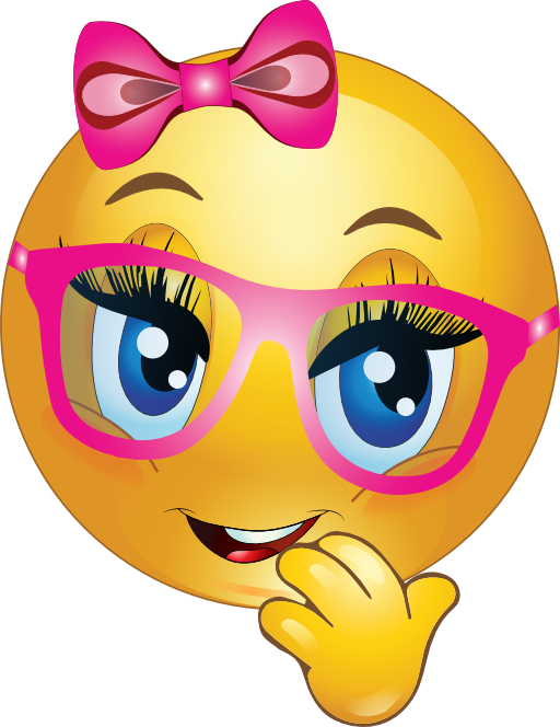 Girl Wearing Pink Glasses Smiley Emoticon