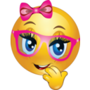 download Girl Wearing Pink Glasses Smiley Emoticon clipart image with 0 hue color