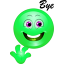 download Yellow Bye Happy Smiley Emoticon clipart image with 90 hue color