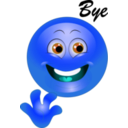 download Yellow Bye Happy Smiley Emoticon clipart image with 180 hue color