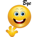 download Yellow Bye Happy Smiley Emoticon clipart image with 0 hue color