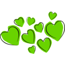download Sketchy Hearts clipart image with 90 hue color