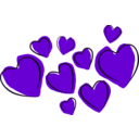 download Sketchy Hearts clipart image with 270 hue color