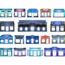 download Store Fronts clipart image with 180 hue color