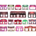 download Store Fronts clipart image with 315 hue color