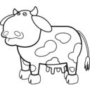 download Cow Outline clipart image with 0 hue color