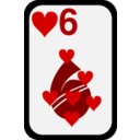 download Six Of Hearts clipart image with 0 hue color