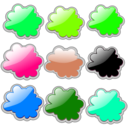 download Glossy Clouds 3 clipart image with 90 hue color