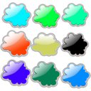 download Glossy Clouds 3 clipart image with 135 hue color