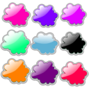 download Glossy Clouds 3 clipart image with 270 hue color