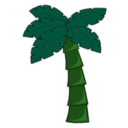 download Palm Tree clipart image with 90 hue color