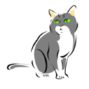 download Grey Cat clipart image with 45 hue color