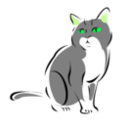 download Grey Cat clipart image with 90 hue color