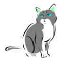 download Grey Cat clipart image with 135 hue color