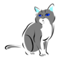 download Grey Cat clipart image with 180 hue color