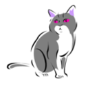 download Grey Cat clipart image with 270 hue color