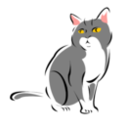 download Grey Cat clipart image with 0 hue color