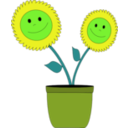 download Smiley Sun Flowers clipart image with 45 hue color