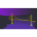 download Golden Gate Bridge By Night clipart image with 45 hue color