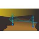 download Golden Gate Bridge By Night clipart image with 180 hue color