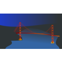 download Golden Gate Bridge By Night clipart image with 0 hue color