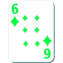 download White Deck 6 Of Diamonds clipart image with 135 hue color