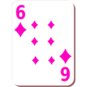 download White Deck 6 Of Diamonds clipart image with 315 hue color