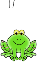 Green Valentine Frog With Pink Hearts