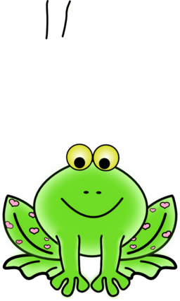 Green Valentine Frog With Pink Hearts