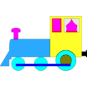 download Locomotive clipart image with 180 hue color