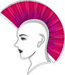 Stylised Punk Pink Mohawk