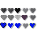 download 15 Hearts clipart image with 225 hue color