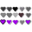 download 15 Hearts clipart image with 270 hue color