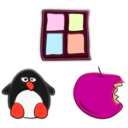 download Window Penguin And Apple clipart image with 315 hue color