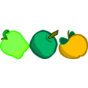 download Three Cartoony Apples clipart image with 45 hue color