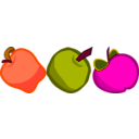 download Three Cartoony Apples clipart image with 315 hue color