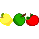 download Three Cartoony Apples clipart image with 0 hue color