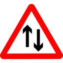 download Roadsign Two Way Ahead clipart image with 0 hue color