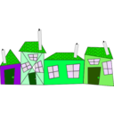 download Crazy Houses clipart image with 90 hue color