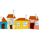 download Crazy Houses clipart image with 0 hue color