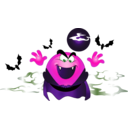 download Dracula Smiley Emoticon clipart image with 270 hue color