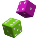 download Green And Purple Dice clipart image with 180 hue color