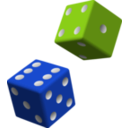download Green And Purple Dice clipart image with 315 hue color