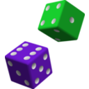 download Green And Purple Dice clipart image with 0 hue color