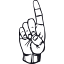download Sign Language D Finger Pointing clipart image with 225 hue color