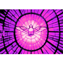 download Dove In Glasswindow clipart image with 270 hue color