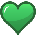download Green Heart Icon clipart image with 45 hue color