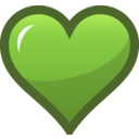 download Green Heart Icon clipart image with 0 hue color