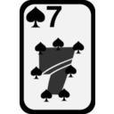 download Seven Of Spades clipart image with 270 hue color